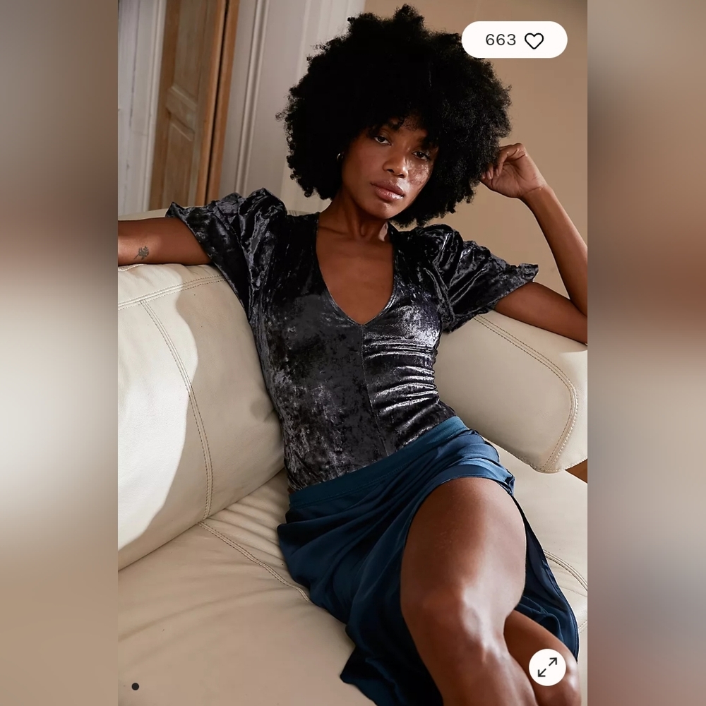 NWT!!! Free People Don't You Wish Velvet Bodysuit Size XS